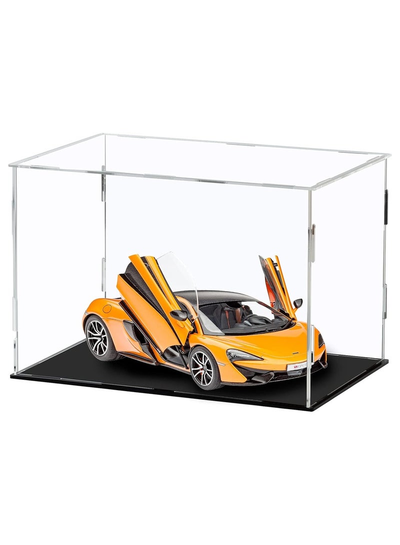 TPGP Acrylic Display Case Clear Display Box with Mirror Countertop Cube for Collectibles, Action Figures, Miniature Figurines Dustproof Protection Storage & Organizing (Black, 11.8x7.9x7.9in) - Image 4