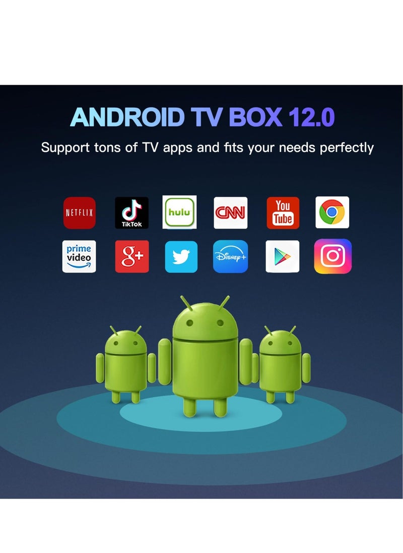 Excefore - TV Box for Android X88 PRO, 12.0 4GB RAM 32GB ROM T95Z Plus H618 2.4GHz/5.8GHz, with 6K Wi-Fi 6 TV Box, 3D HDR10+ Bluetooth 5.0 Android TV Box, Smart TV Box with Mini Wireless Backlit Keyboard - Image 1