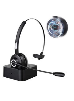 Bluetooth Headset with Noise Canceling Microphone Wireless Handsfree Headphone for Laptop Cell Phone Tablet Call Center Office Meeting Online Class