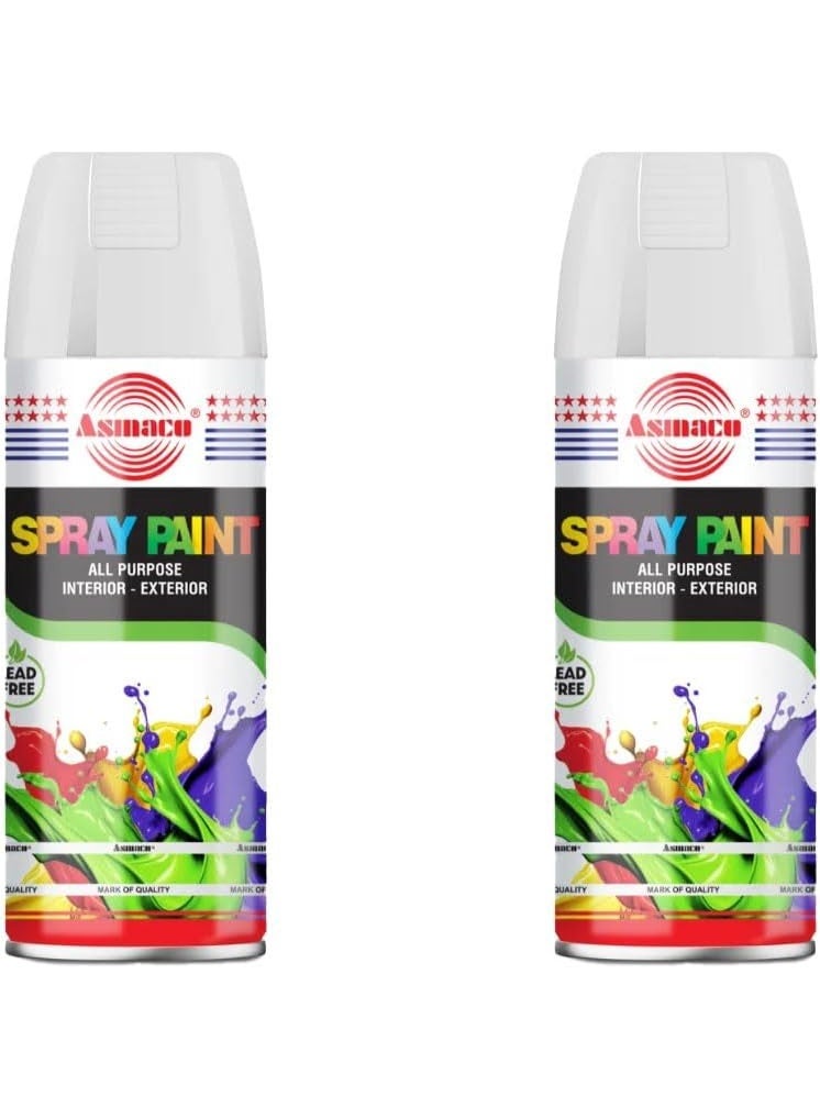 اسماكو طلاء بخاخ أسماكو أبيض - 400 مل - عبوة من قطعتين