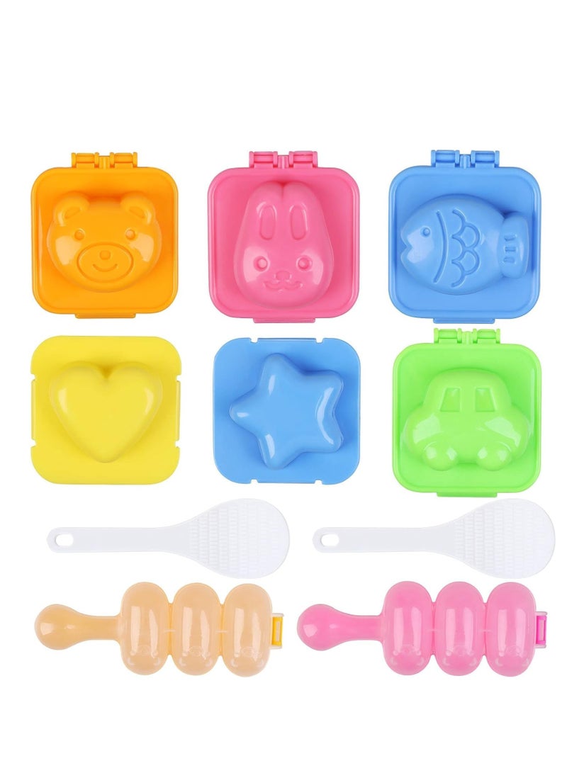 FengSVMA 10 PCS Rice Ball Maker Set - Non-Stick Mold for Egg Sushi - Includes 2 Shakers and 6 Animal Boiled Egg Molds for Beginners and Kids - Image 1