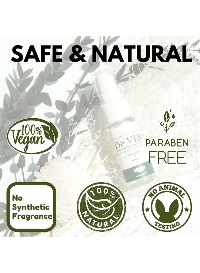 Mask Refresher Spray – Aromatherapy Masks Freshener Spray with Natural Ingredient – Face Cover Deodorizer Spritz with Essential Oil to Eliminate Odors Bad Breath (Eucalyptus Rosemary)