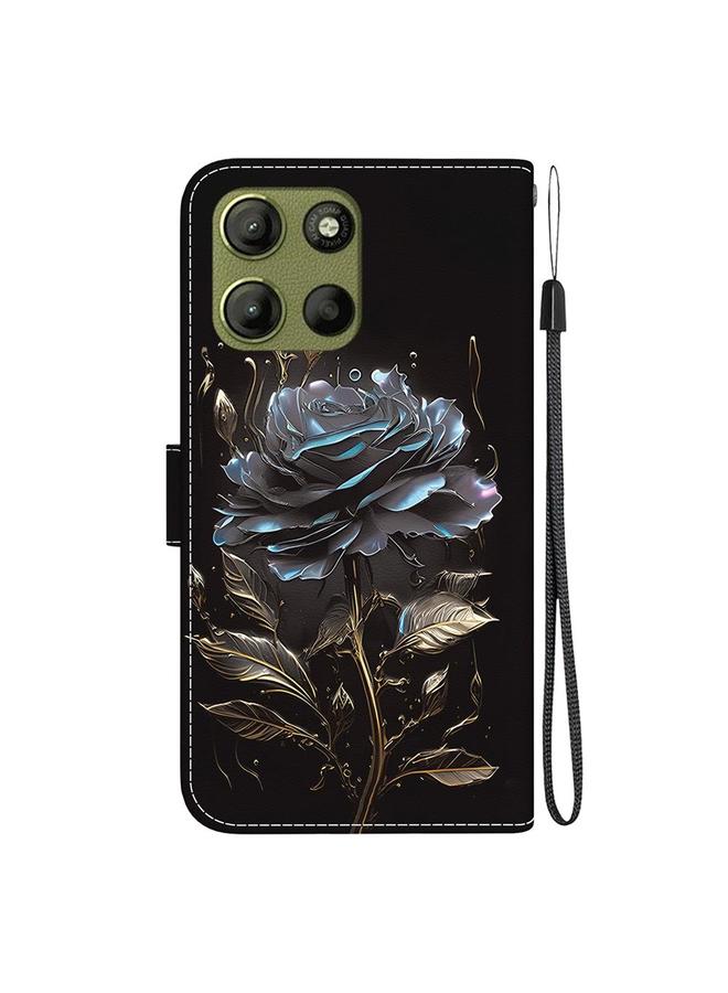 اس-توب جراب لهاتف موتورولا موتو جي 15 مصنوع من الجلد بتصميم كريستالي ملون - Image 3