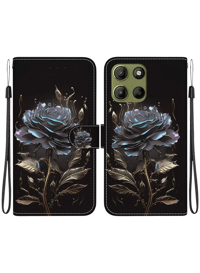 اس-توب جراب لهاتف موتورولا موتو جي 15 مصنوع من الجلد بتصميم كريستالي ملون - Image 1