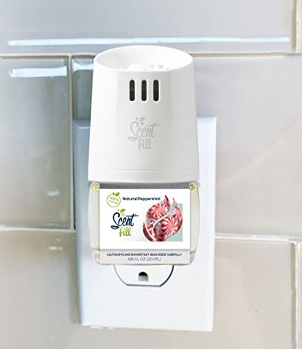 Scent Fill 100% Natural Peppermint Plug in Air Freshener, Scented Oil Refills, 2 Refills + Diffuser - Image 2