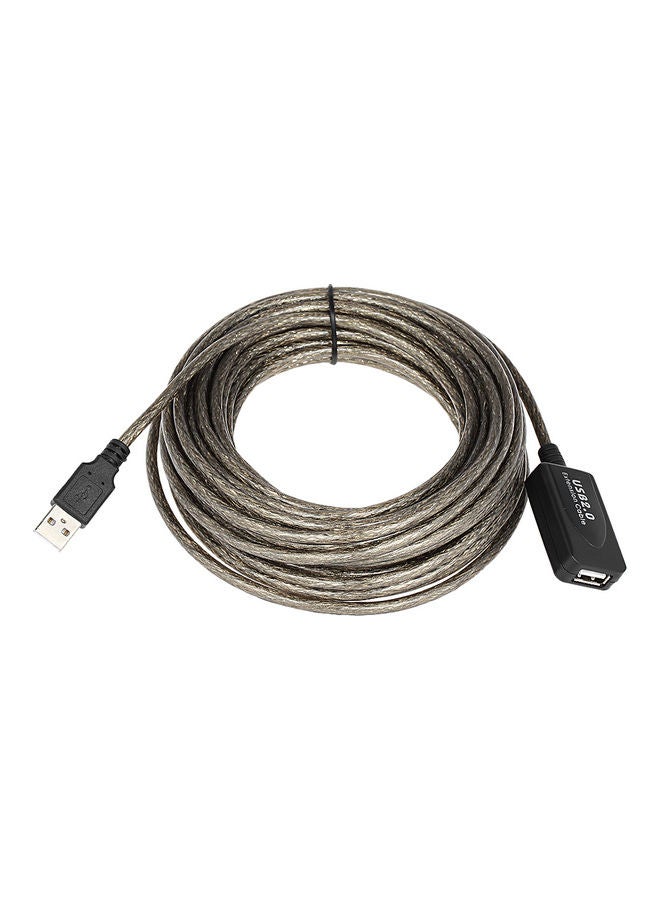 USB 2.0 Male To Female Extension Cable Grey - Image 1