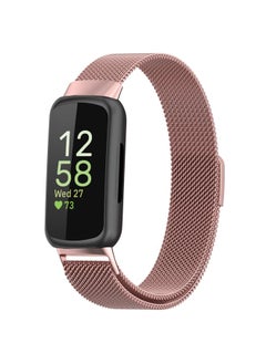 Replacement Strap For Fitbit Inspire 3 Milanese Metal Watch Band Rose Pink