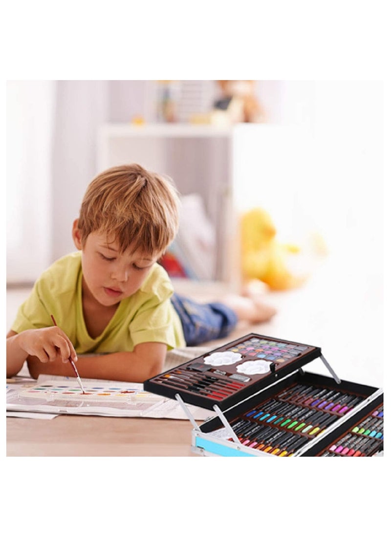 UniTrain Art Set with Portable Case | Professional Drawing & Painting Kit for Kids, Teens, and Adults | Includes Colored Pencils, Watercolor Paints, Oil Pastels 208  - Image 4