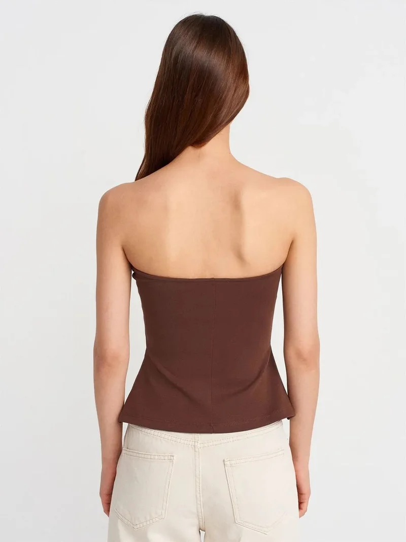 ديلفين Dilvin Strapless Slim-fit Bandeau Blouse