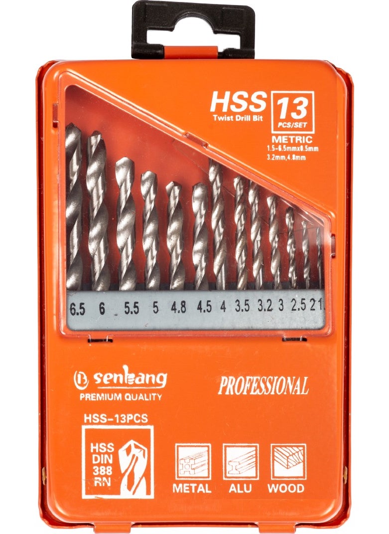 Merttools Senbang Drill Bit Set 13 Pieces Professional with Metal Box  - Image 2