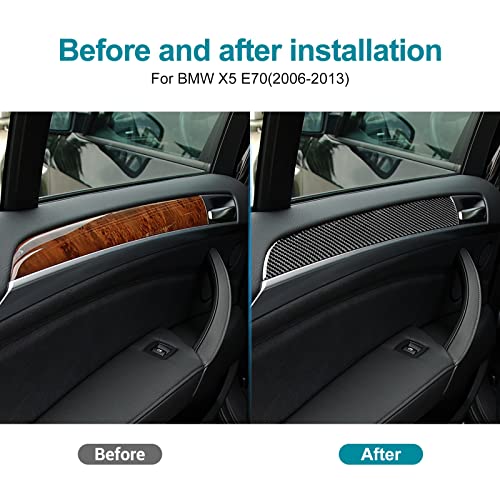 AIRSPEED for BMW E70 Door Handle Panel Cover Black Carbon Fiber Door Pull Handle Sticker Interior Decoration Accessories for BMW X5 E70 2006-2013 - Image 3