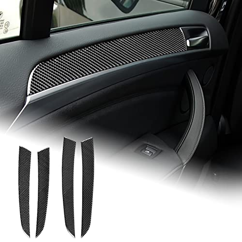 AIRSPEED for BMW E70 Door Handle Panel Cover Black Carbon Fiber Door Pull Handle Sticker Interior Decoration Accessories for BMW X5 E70 2006-2013 - Image 1