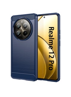 STAUD Realme 12 Pro/12 Pro+5G Case Cover with Carbon Fiber Shockproof Rugged Shell Anti-Scratch Easy Install Anti-Scratch Soft TPU Comfortable Touch Back Cover Protective Accessory（Blue）  - Image 1