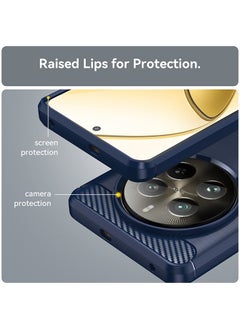 STAUD Realme 12 Pro/12 Pro+5G Case Cover with Carbon Fiber Shockproof Rugged Shell Anti-Scratch Easy Install Anti-Scratch Soft TPU Comfortable Touch Back Cover Protective Accessory（Blue）  - Image 2