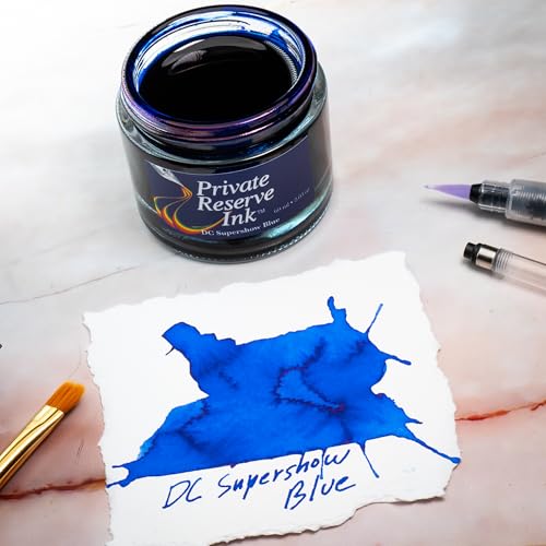 Private Reserve Ink DC Supershow Blue – Premium 60ml Fountain Pen Ink Bottle | Bright Blue with Fast-Drying Formula | Archival Quality & pH-Balanced | Ideal for Creative Writing & Art - Image 2