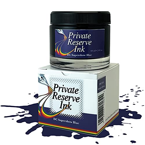 Private Reserve Ink DC Supershow Blue – Premium 60ml Fountain Pen Ink Bottle | Bright Blue with Fast-Drying Formula | Archival Quality & pH-Balanced | Ideal for Creative Writing & Art - Image 3