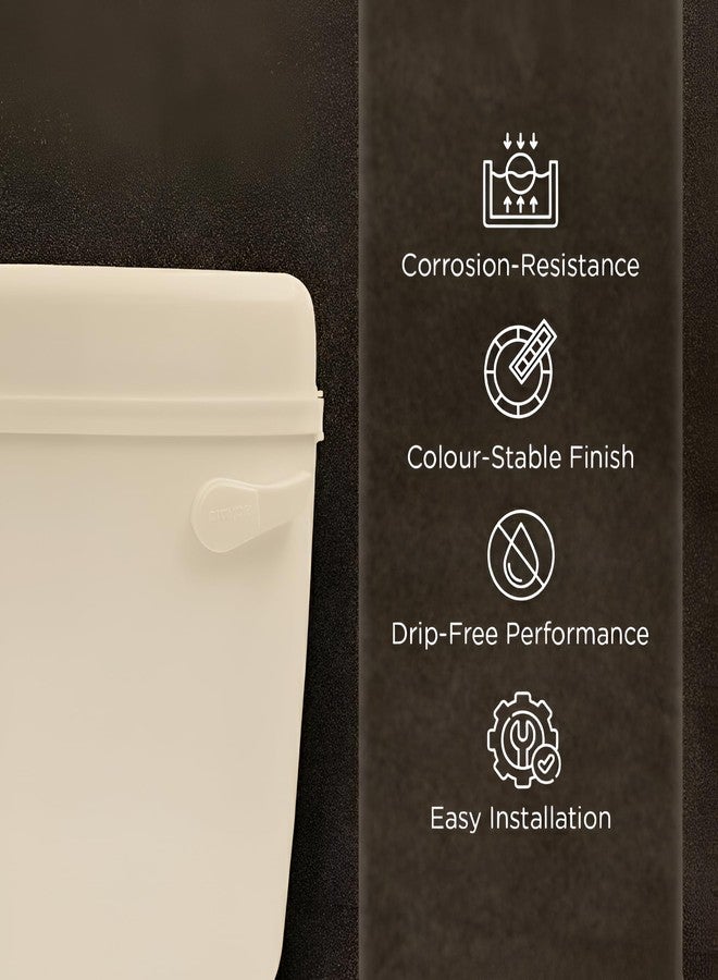 Prayag® Smart Flush PTMT 10 Litre Cistern for Indian & Western Toilet | Wall Mounted Cistern with Side Handle | 3-Years Manufacturer Warranty | Leak-Proof Toilet Flush Tank - (Ivory) - Image 3