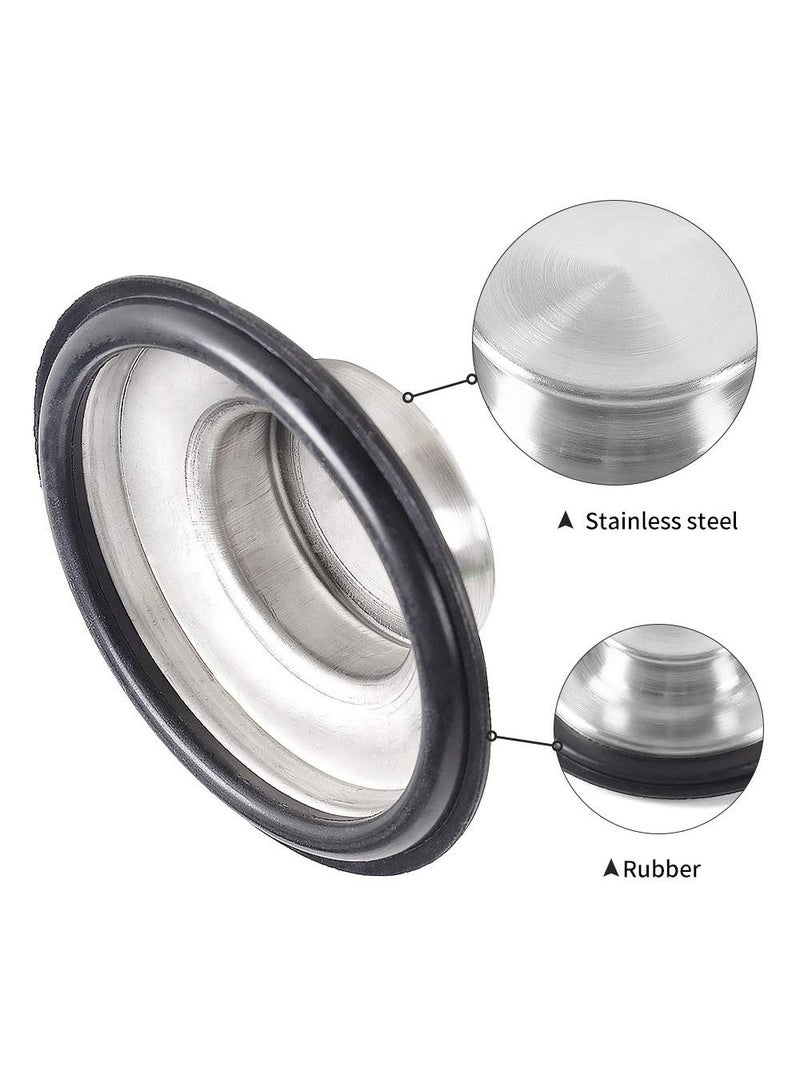 Sweet seven Stainless Steel Kitchen Sink Stopper (2 PCS) - Large Wide Rim 3.38" Diameter - Garbage Disposal Plug - Image 5