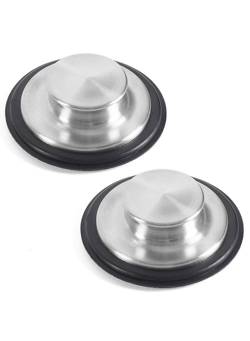 Sweet seven Stainless Steel Kitchen Sink Stopper (2 PCS) - Large Wide Rim 3.38" Diameter - Garbage Disposal Plug - Image 1