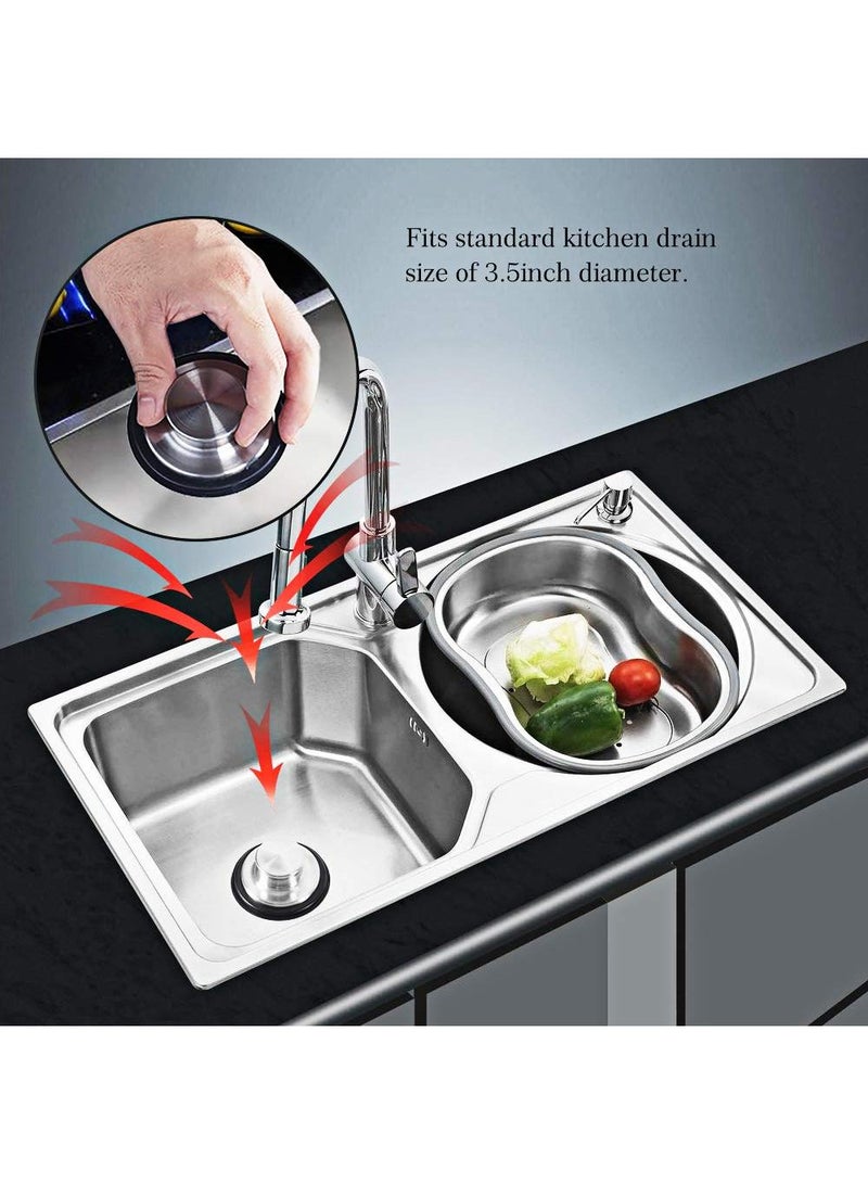 Sweet seven Stainless Steel Kitchen Sink Stopper (2 PCS) - Large Wide Rim 3.38" Diameter - Garbage Disposal Plug - Image 4