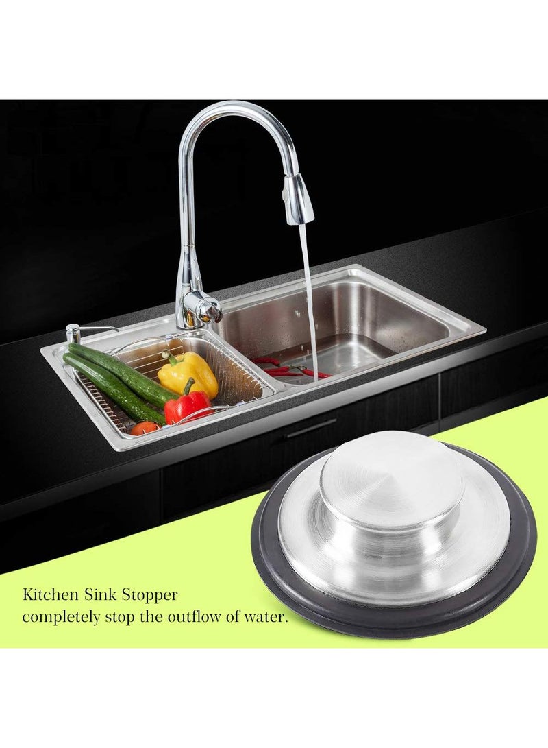 Sweet seven Stainless Steel Kitchen Sink Stopper (2 PCS) - Large Wide Rim 3.38" Diameter - Garbage Disposal Plug - Image 3