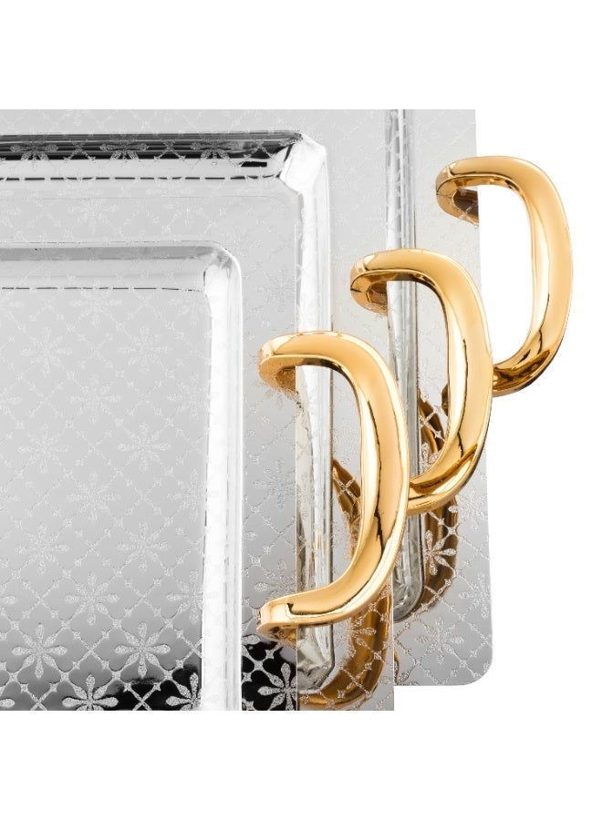 السيف  ✨ صواني السيف المعدنية الفاخرة ✨  3 مقاسات متعددة الاستعمال بلمسة راقية 🤍 - Image 4