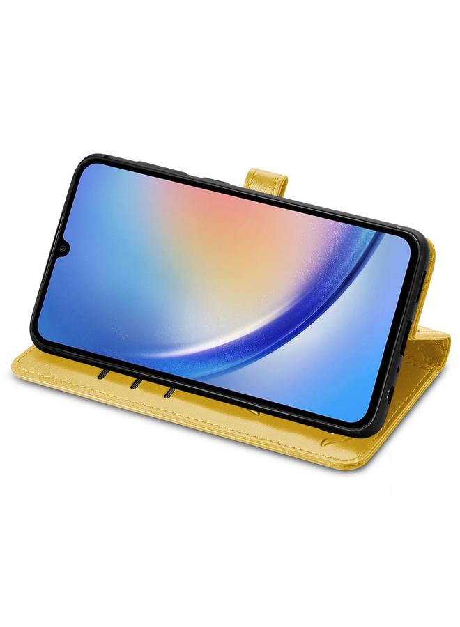 اس-توب جراب لهاتف Samsung Galaxy A35 5G، جراب هاتف من الجلد المنقوش بنقشة قطة وكلب - Image 4