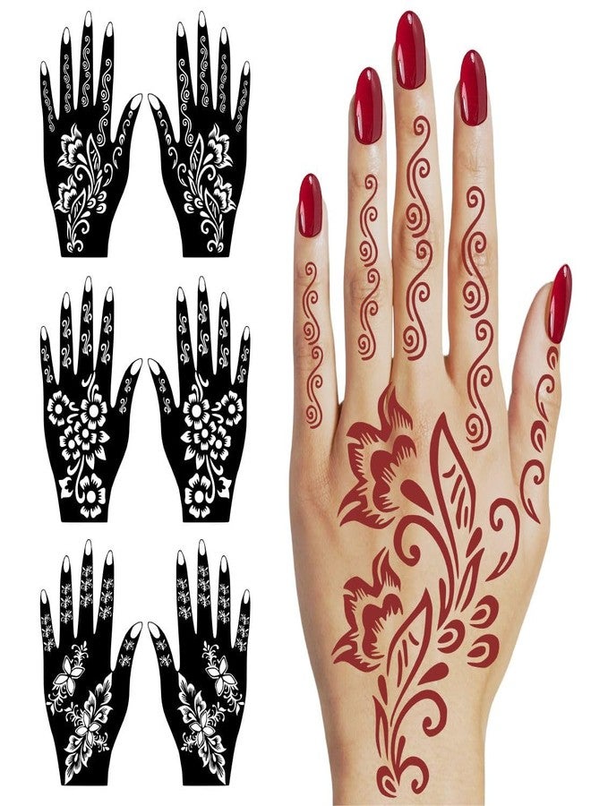 VANVATI Stylish Look Mehndi Stencil Sticker With Rose Detail For Marriage & Function - Image 2