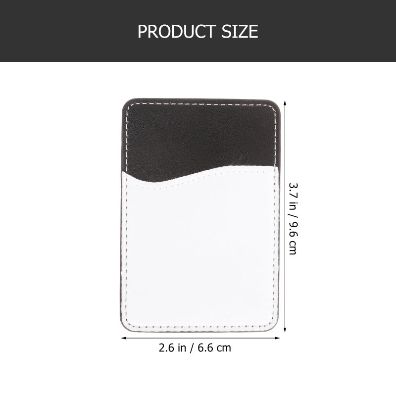 2pcs Black Leather Adhesive Phone Card Holder Wallet for Credit Cards Smartphones - Image 3
