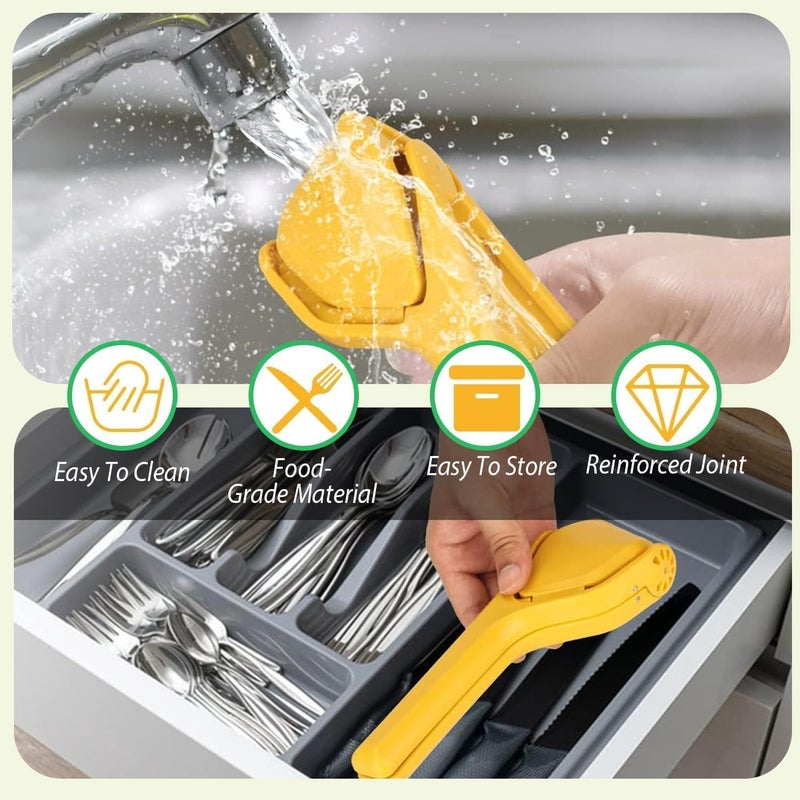 Rivtoxx Lemon Squeezer Lemon Juicer Hand Lime Squeezer Large Manual Citrus Press That Folds Flat for Space Ergonomic Design with Sideways Pivot for Fruit Lemon Lime Citrus Easy to Use YELLOW - Image 4