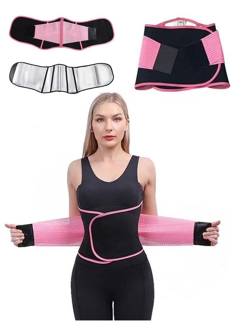 DPTER Waist Trainer Belt Silver Ion Sweat Belt, Sport Girdle Belt, Slimming Sauna Waist Trimmer Belly Band Sweat Sports Girdle Belt, Exercise Belt with Adjustable Straps, Slimming Body Shaper Belt (L)  - Image 1