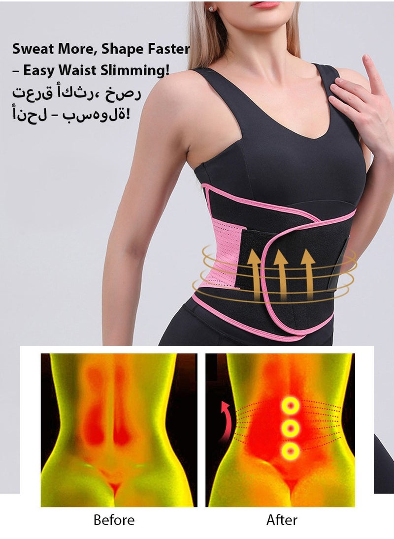 DPTER Waist Trainer Belt Silver Ion Sweat Belt, Sport Girdle Belt, Slimming Sauna Waist Trimmer Belly Band Sweat Sports Girdle Belt, Exercise Belt with Adjustable Straps, Slimming Body Shaper Belt (L)  - Image 4