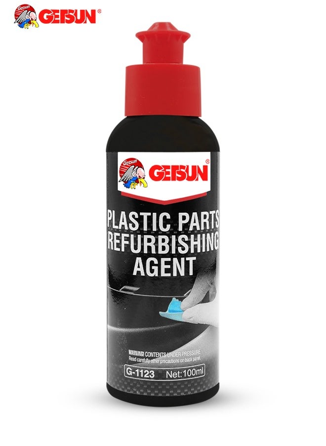 GETSUN Plastic Parts Polish Refurbishing Agent for Car Exterior, Restores Faded Plastic Trim, Bumpers, and More - 100ml Bottle, Easy Application for Long-lasting Shine  - Image 1