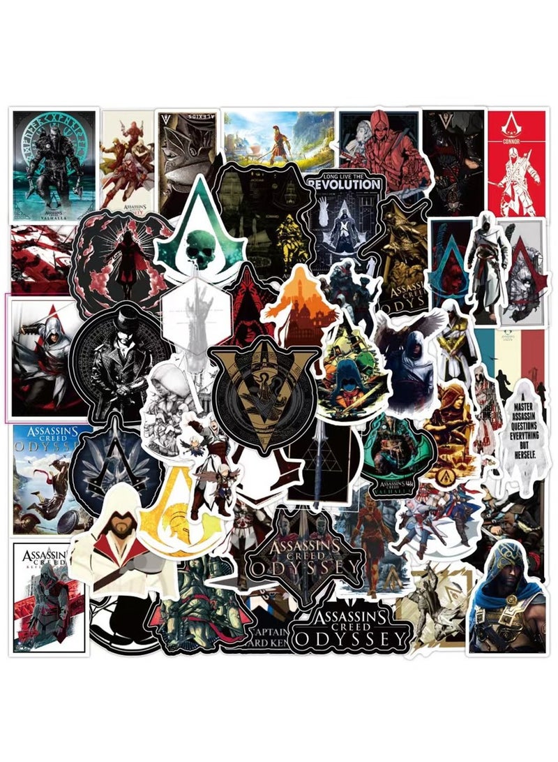 general 50-Piece Assassin's Creed Cute Vinyl Waterproof Sticker