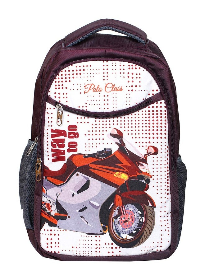POLO CLASS Fabric 25 Liters Maroon School Bag - Image 2