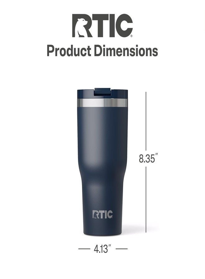 RTIC كوب RTIC Essential Tumbler سعة 30 أونصة مع غطاء، مبطن بالسيراميك، معزول، مصنوع من الفولاذ المقاوم للصدأ، معدني، جدار مزدوج معزول بالتفريغ، كوب سفر للقهوة المثلجة والشاي والمشروبات الساخنة والباردة، لون أزرق داكن - Image 5