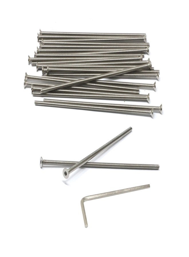 iexcell 25 Pcs M3 x 100mm Thread Pitch 0.5 mm Stainless Steel 304 Hex Socket Flat Head Cap Screws Bolts Kit - Image 1