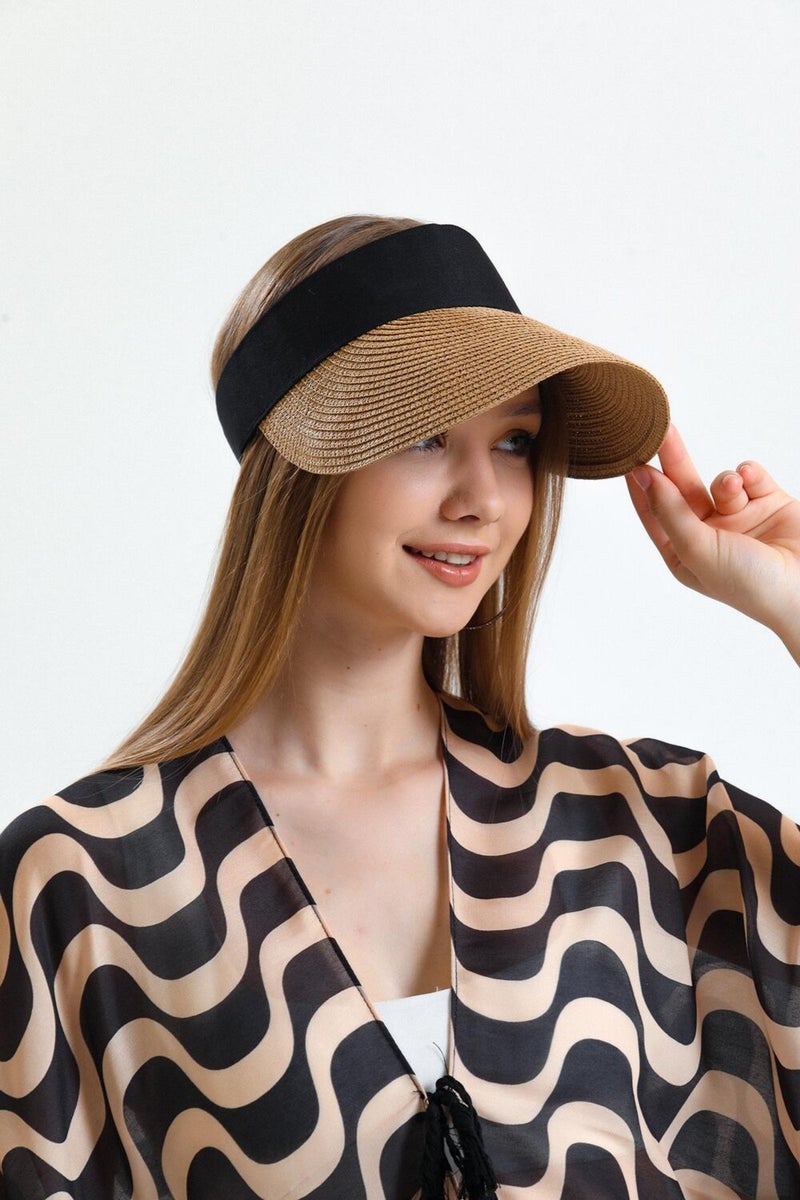 Saria Moda Saria Fashion Straw Visor-Tennis Player Foldable Women's Hat 