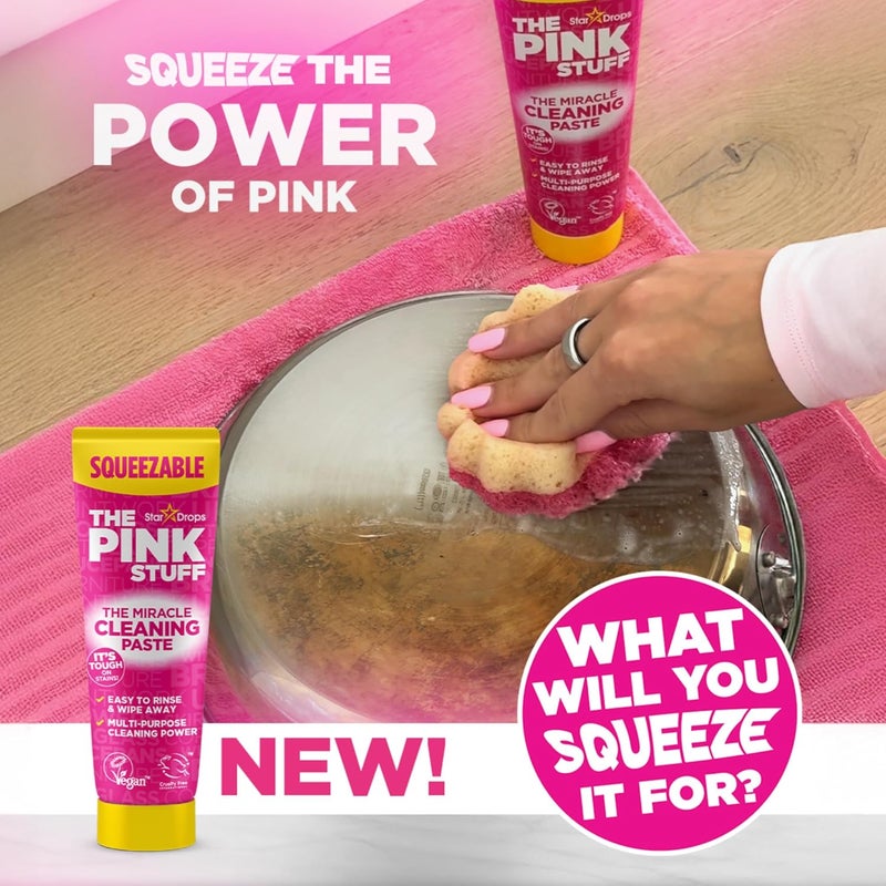 Stardrops The Pink Stuff The Miracle Squeezable Cleaning Paste 300g Easy to Rinse Multi Purpose Cleaner for Kitchen Bathroom Cooktops Tiles Sinks Showers and More - Image 4