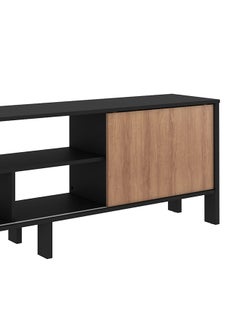 DANUBE HOME Cedro TV Cabinet For Up To 45 Inches TV Entertainment Wall Unit Furniture Wooden TV Stand For Living Room Bedroom TV Rack L183xW30xH56 cm Black/Almond  - Image 4