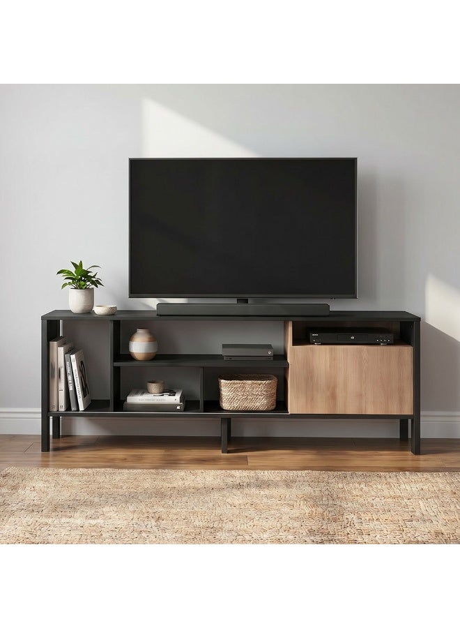 DANUBE HOME Cedro TV Cabinet For Up To 45 Inches TV Entertainment Wall Unit Furniture Wooden TV Stand For Living Room Bedroom TV Rack L183xW30xH56 cm Black/Almond - Image 4