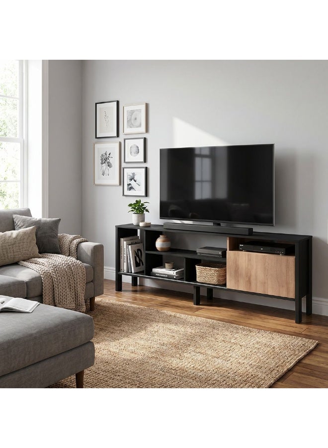 DANUBE HOME Cedro TV Cabinet For Up To 45 Inches TV Entertainment Wall Unit Furniture Wooden TV Stand For Living Room Bedroom TV Rack L183xW30xH56 cm Black/Almond - Image 5