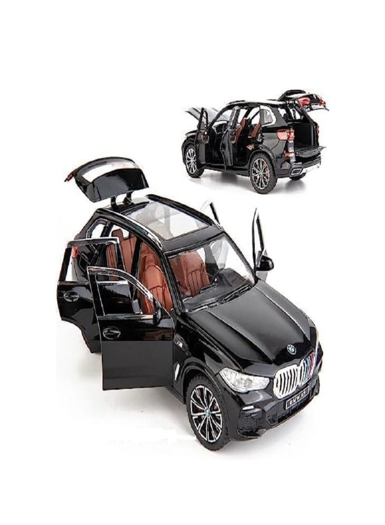 1:32 Scale Diecast BMW X5 SUV Car, Zinc Alloy Toy Car with Sound and Light for Kids and Adults (Black) - Image 1