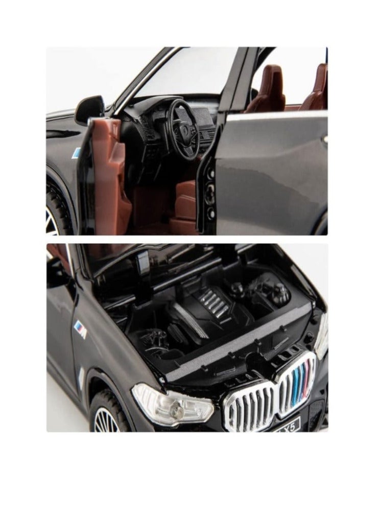 1:32 Scale Diecast BMW X5 SUV Car, Zinc Alloy Toy Car with Sound and Light for Kids and Adults (Black) - Image 4