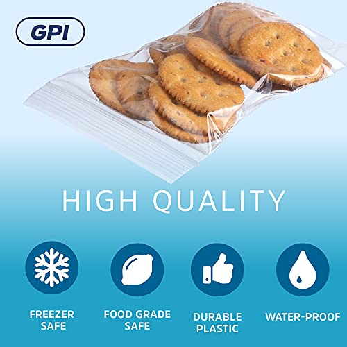 GPI 4" x 6" Zip Bags, 100 Pack, Clear Plastic Reclosable Poly Baggies, 2 mil with Resealable Zip Top Lock for Storage & Packaging Jewelry, Cookies, Food, Candy, Beads & Seeds. GPI - Image 3