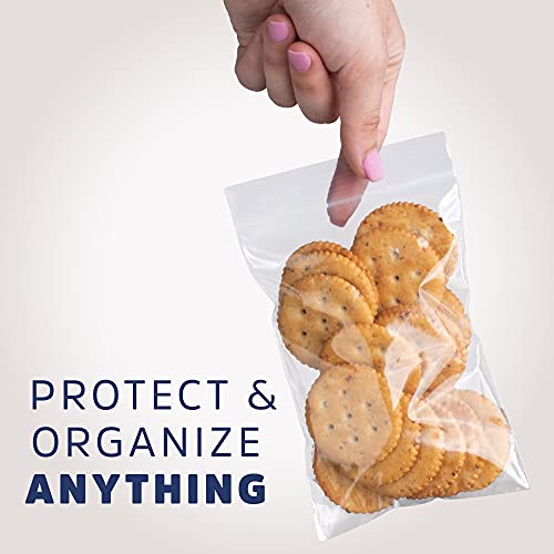 GPI 4" x 6" Zip Bags, 100 Pack, Clear Plastic Reclosable Poly Baggies, 2 mil with Resealable Zip Top Lock for Storage & Packaging Jewelry, Cookies, Food, Candy, Beads & Seeds. GPI - Image 5