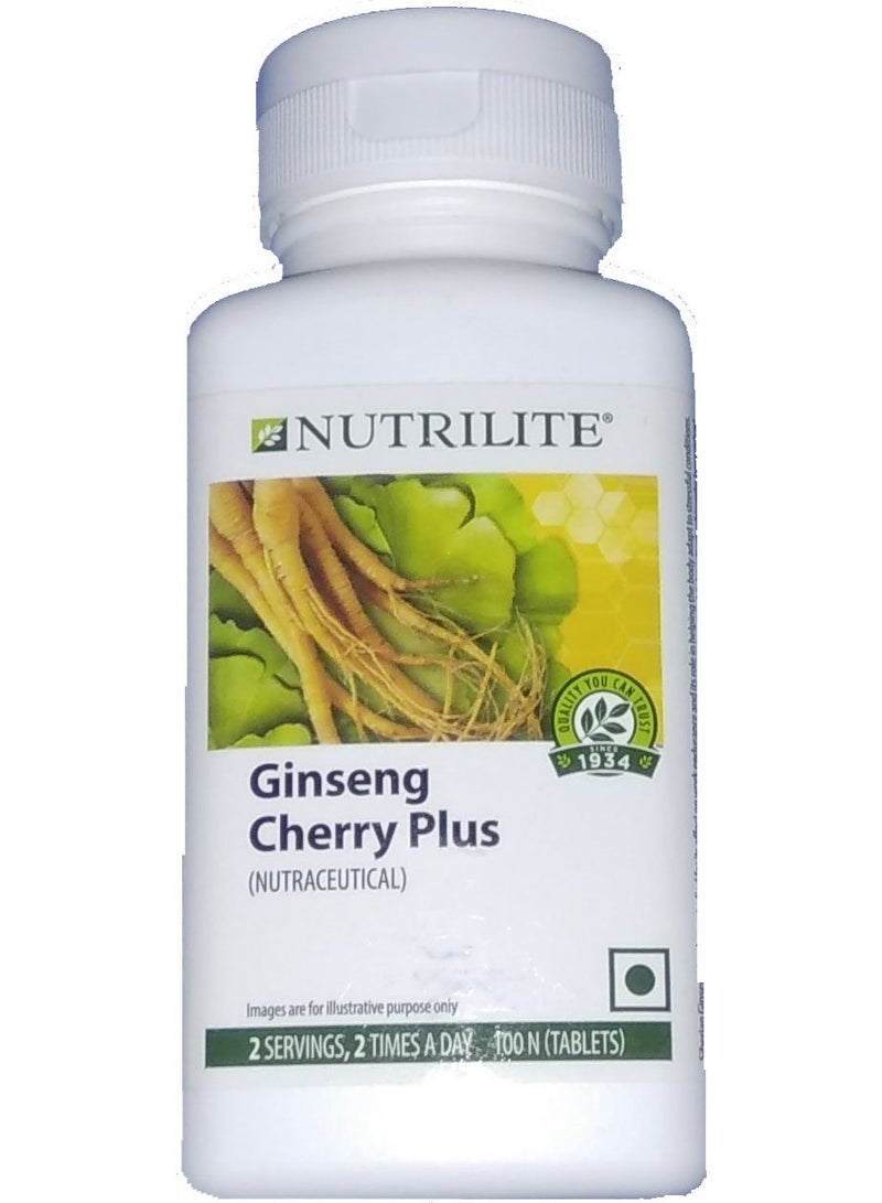 Nutrilite Amway Ginseng Cherry Plus Tablets for Unisex, 100N Pack - Image 1
