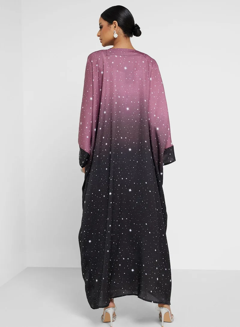 Khizana Ombre Print Abaya