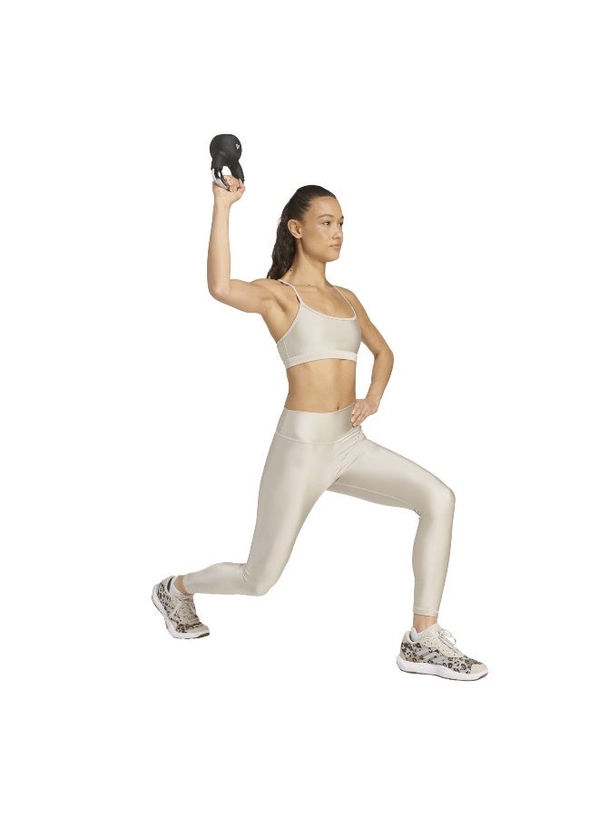 Adidas Adidas Aero Ls Bra Beige Workout Bra - Light Support Bra For Women - Image 5