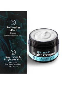 Ustraa Ustraa Night Cream De tan Anti aging 50g Dermatologically Tested with Niacinamide and Licorie Extract  - Image 2
